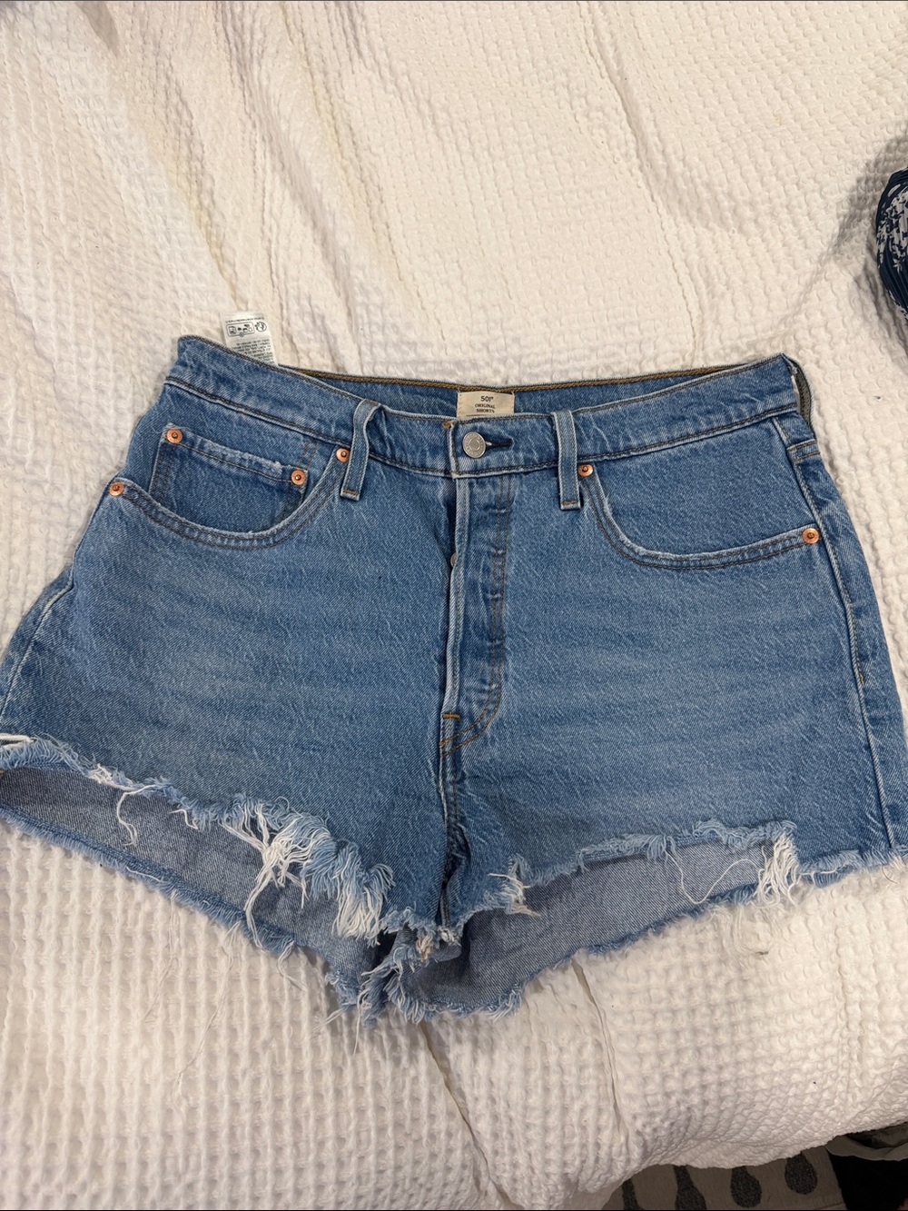 Levi’s 501 High-Rise Blue Denim Cutoff Shorts -